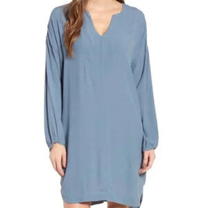 Madewell Du Jour tunic shirt mini dress, blue size LG